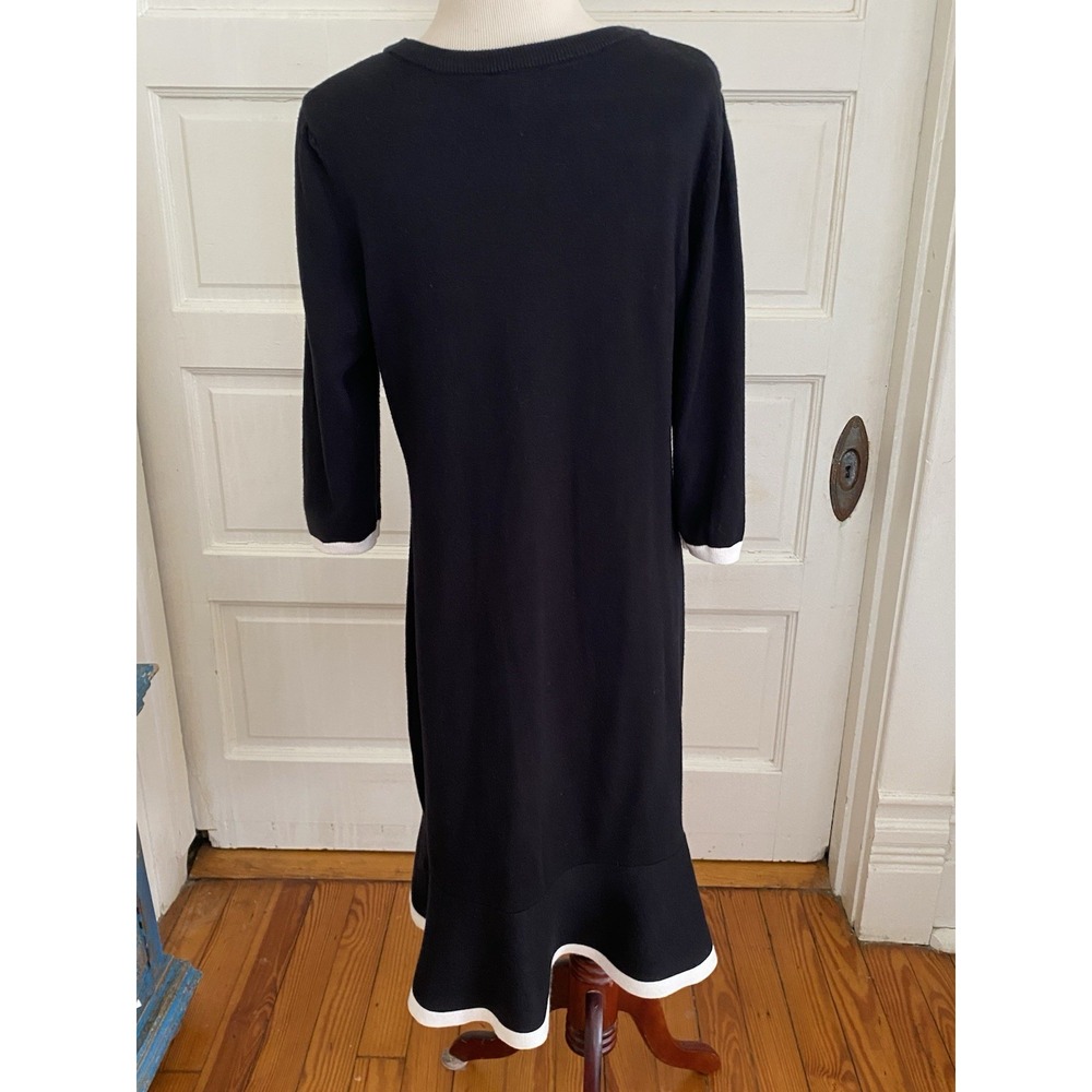 Allison Britney knit dress sz M Black Ruffle Mobwife Whimsigoth Grung - Picture 6 of 7
